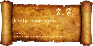Kneip Henrietta névjegykártya